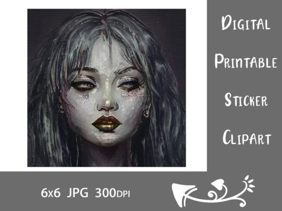 Download Messy Painterly Gray Girl Collage Face - Painterly Collection