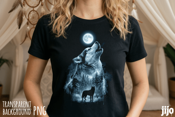 Download Wolf Moon Forest Night PNG - Moon Collection