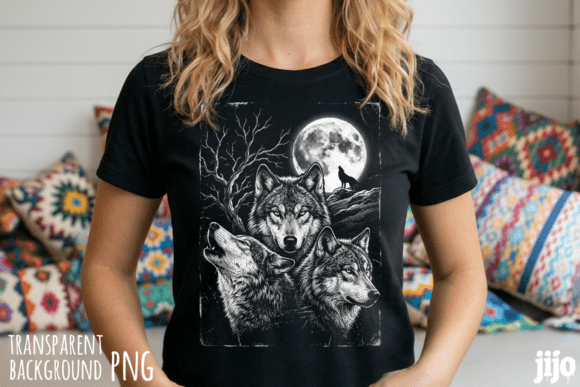 Download Wolf Three Heads Moon PNG - Moon Collection