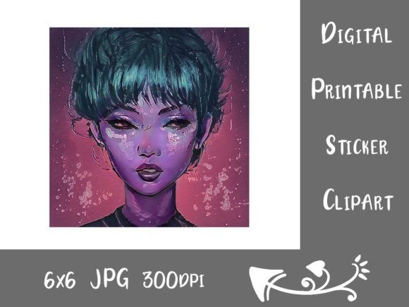 Download Painterly Purple Asian Girl Fantasy Art - Premium Resources