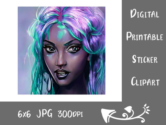 Download Painterly Purple Disco Diva Black Girl - Premium Resources