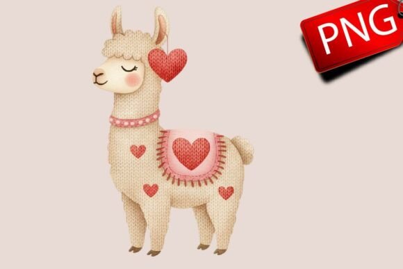Download Faux Crochet Llama PNG Cute Valentine - Crochet Collection